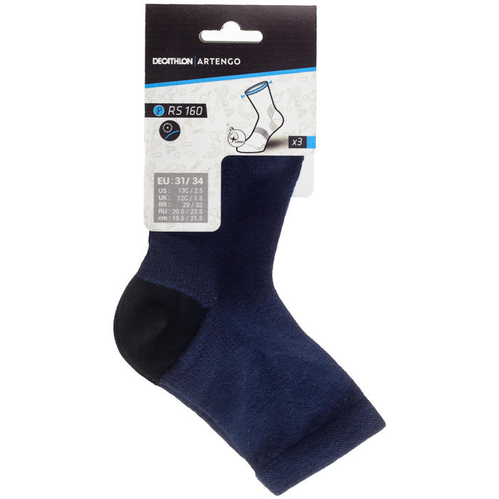 Chaussettes Tennis Enfant Hautes Rs 160 Blanc Lot De 3 Artengo Decathlon