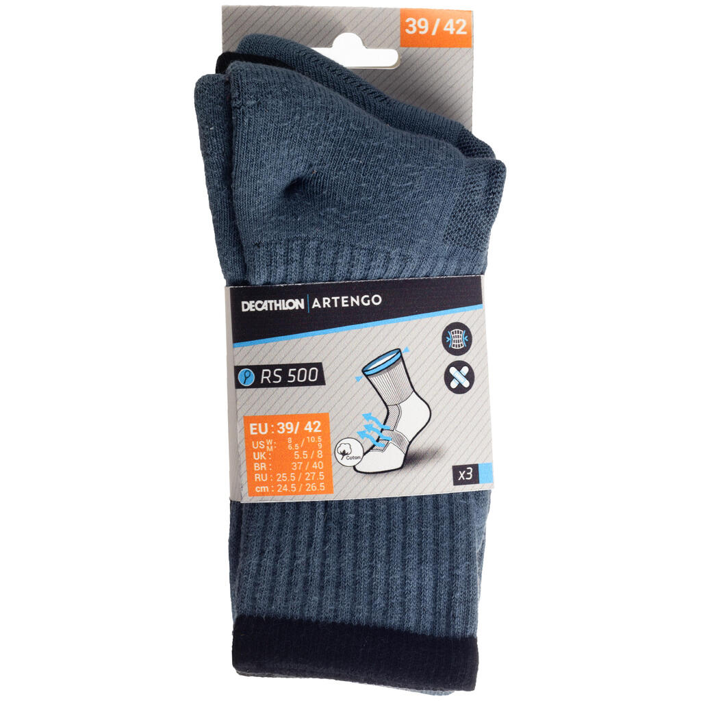 Tennissocken High 3er-Pack - RS 500 weiss