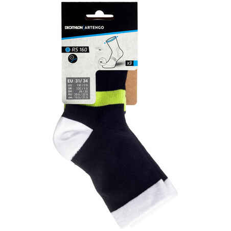 RS 160 Kids' Socks Tri-Pack - Black/White