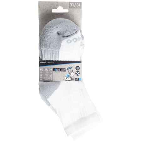 Kids' High Tennis Socks RS 500 Tri-Pack - White