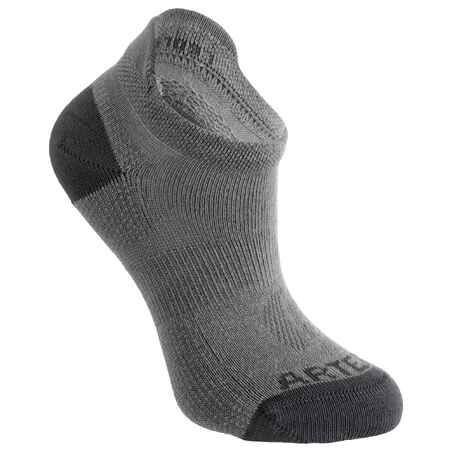 Kids' Low Tennis Socks Tri-Pack RS 160 - Grey