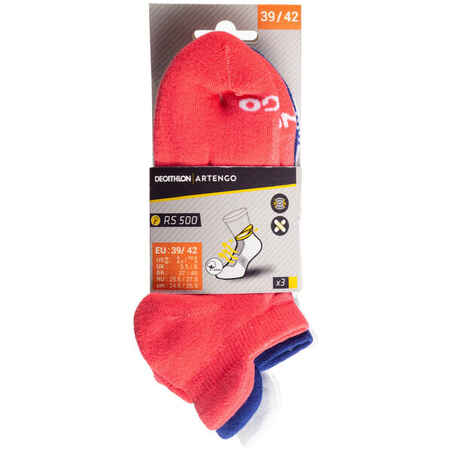 RS 500 Low Sports Socks Tri-Pack - Pink/Blue/White