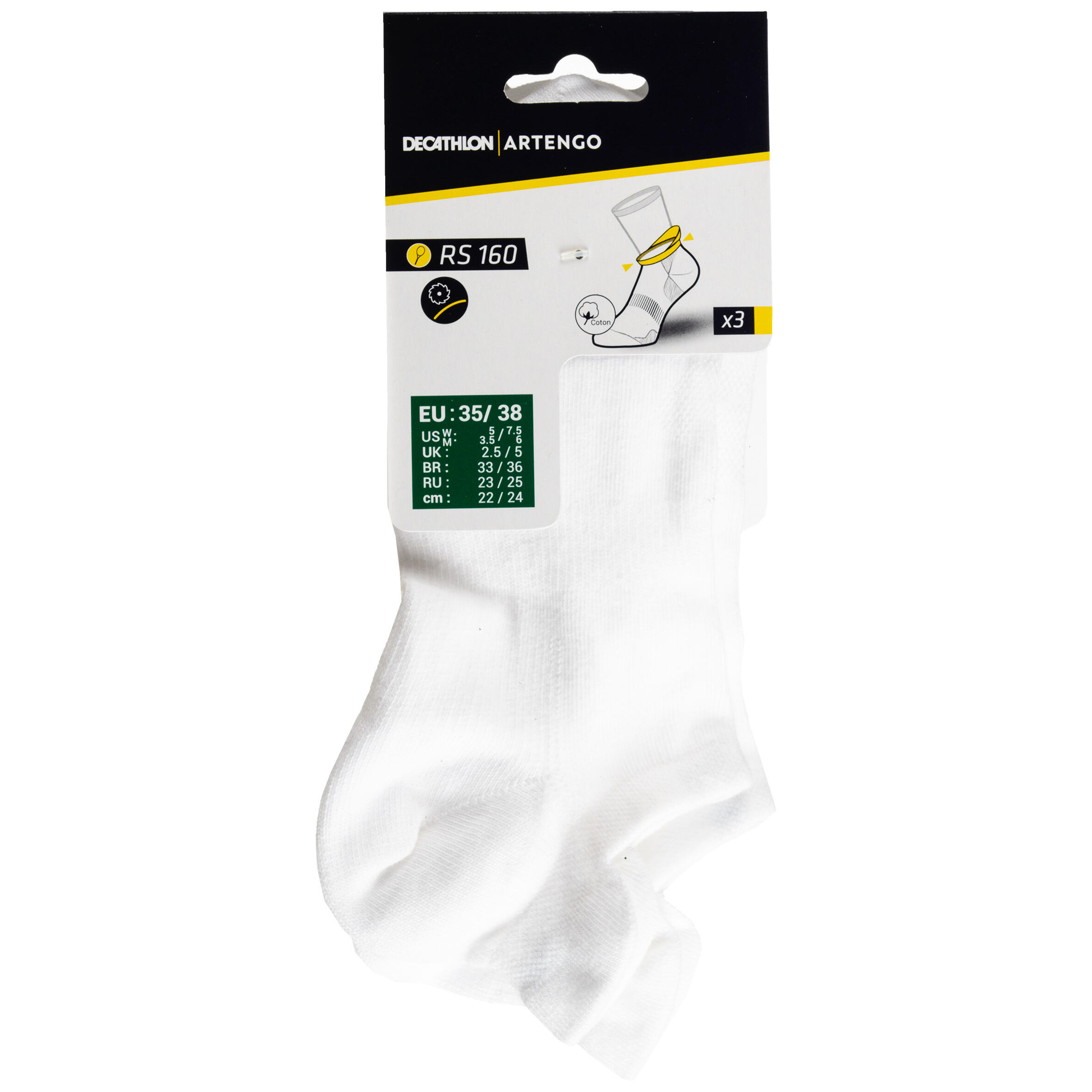 Chaussettes de tennis basses x3 – RS 160 - ARTENGO