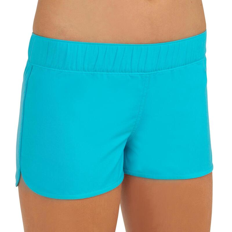 Boardshort fille court avec ceinture élastiquée KINA BLEU