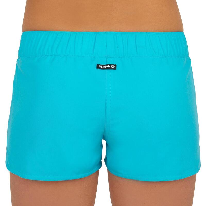 Boardshort fille court avec ceinture élastiquée KINA BLEU