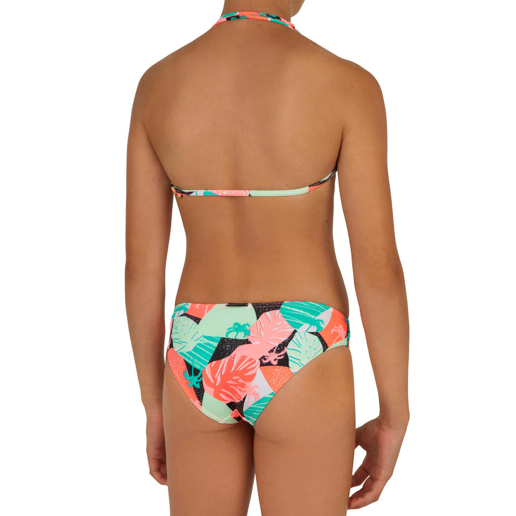 Bikini-Set Triangel Taloo Lilou Origami Surfen Mädchen neon-rosa