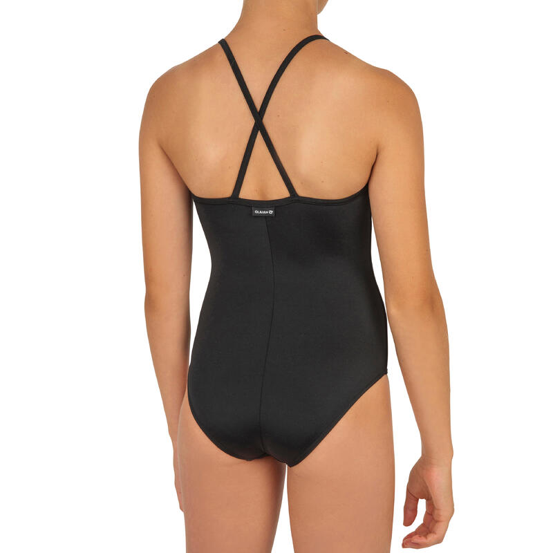 Maillot de bain 1 pièce de surf FILLE HANALEI WAVE IT EASY NOIR