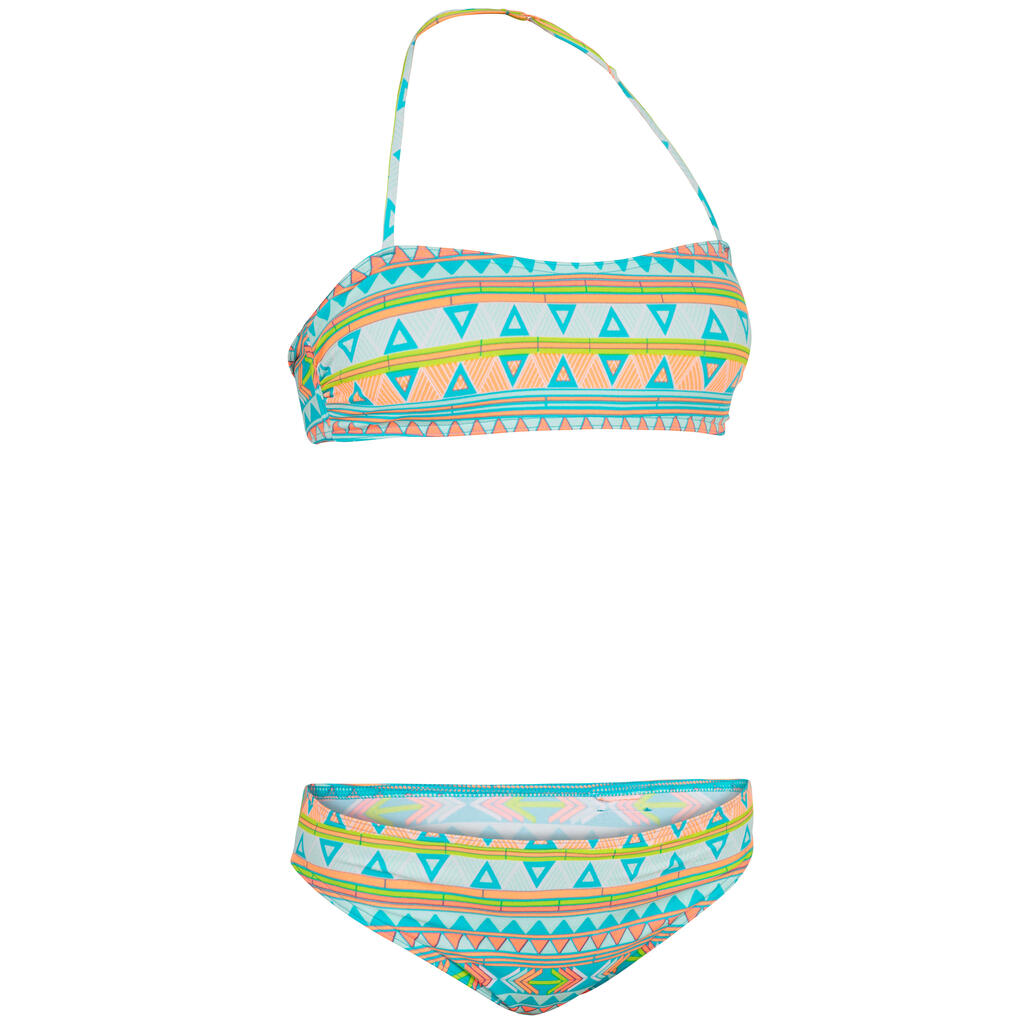 Girls' Surfing 2-Piece Bandeau Swimsuit Liloo Samoa