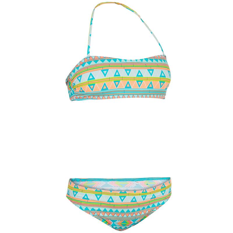 Maillot de bain 2 pièces fille de surf bandeau LILOO SAMOA BLEU