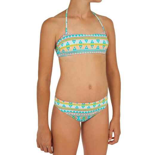 
      Girls' Surfing 2-Piece Bandeau Swimsuit Liloo Samoa
  