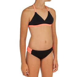 Maillot de bain de surf 2 pièces fille avec PAD BETTY CORAIL ET NOIR