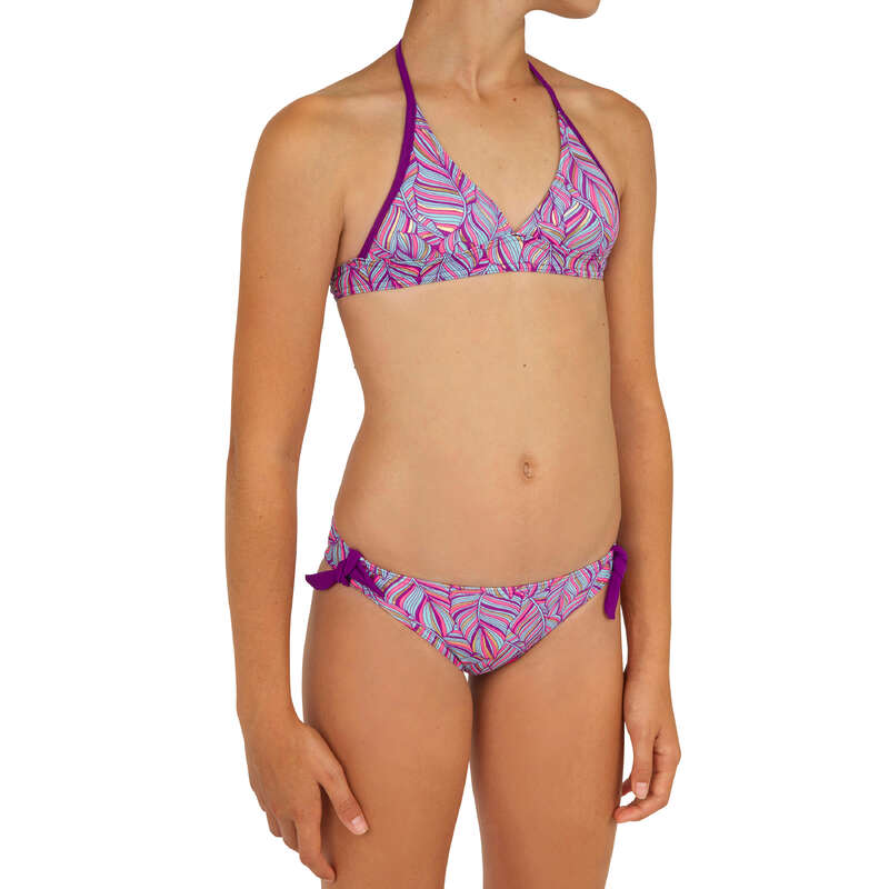 GIRL'S SWIMSUITS Surf - TAMI PAD PALM PURPLE OLAIAN - Surf Clothing