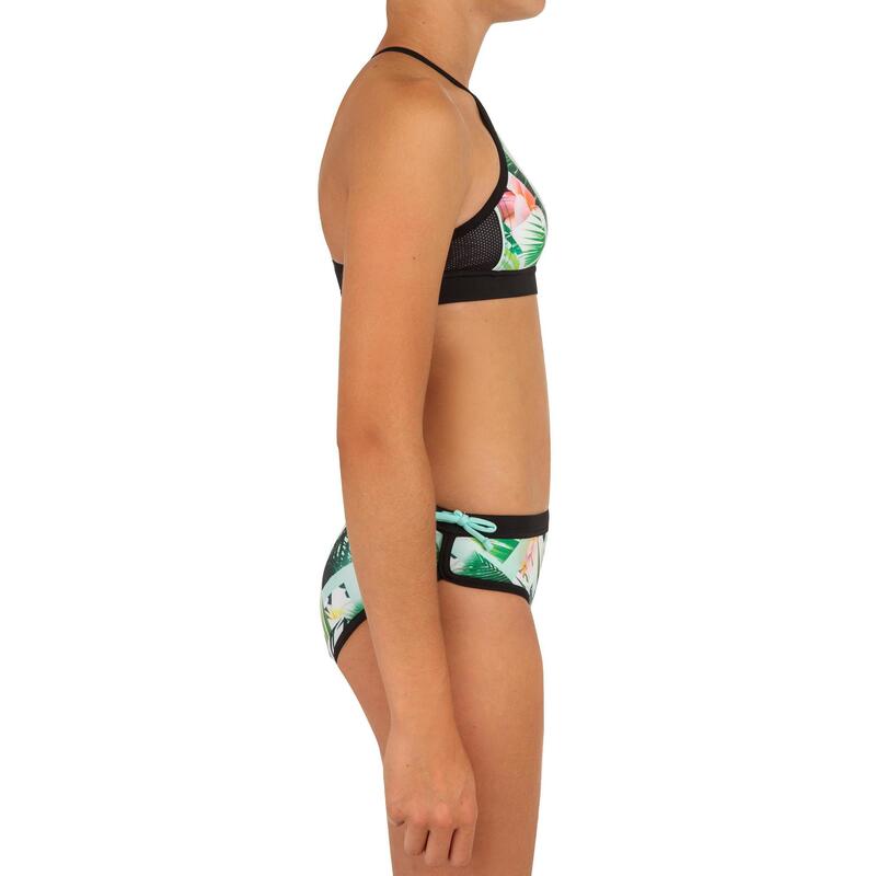 GIRL'S SURF SWIMSUIT TOP BAHA 900 GREEN