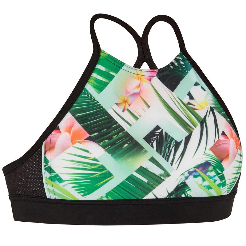 Bikinitop voor surfen meisjes Baha 900 high neck groen