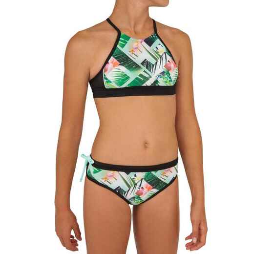 
      Girl’s surf swimsuit crop top baha 900 green
  