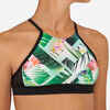 GIRL'S SURF SWIMSUIT CROP TOP BAHA 900 - GREEN