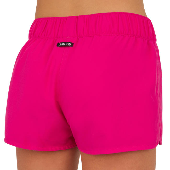 Kina Girls' Short Boardshorts with Elasticated Waistband Pink