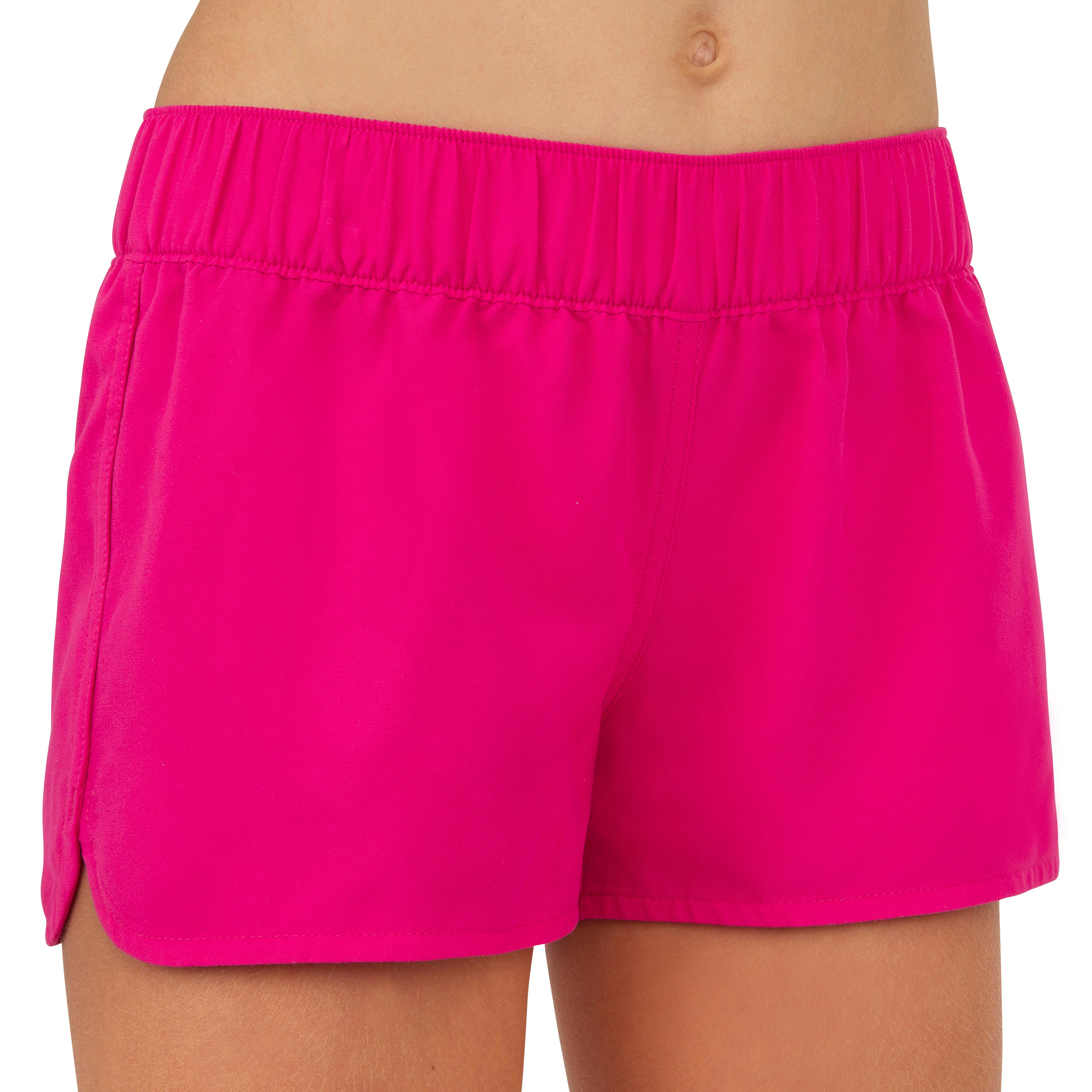 Kina Girls' Short Boardshorts with Elasticated Waistband Pink