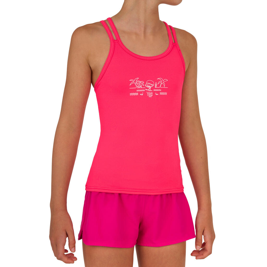 Boardshort fille court avec ceinture élastiquée KINA ROSE