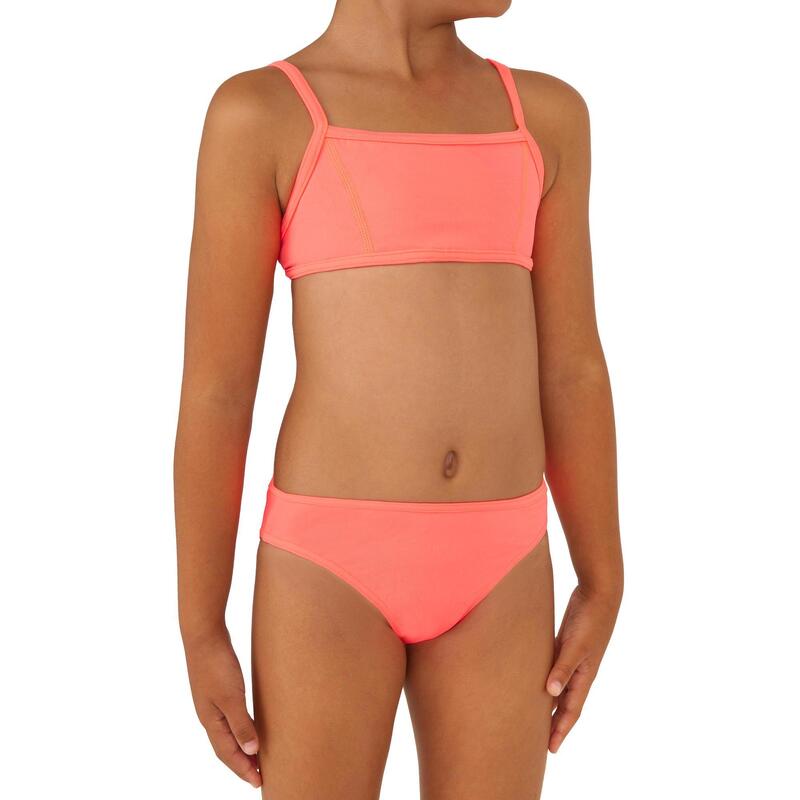 Lány fürdőruha Bali 100, kétrészes, sportmelltartó forma, rózsaszín 