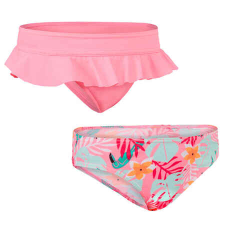 PACK OF 2 MADI 100 GIRL'S SURF SWIMSUIT BRIEFS PINK