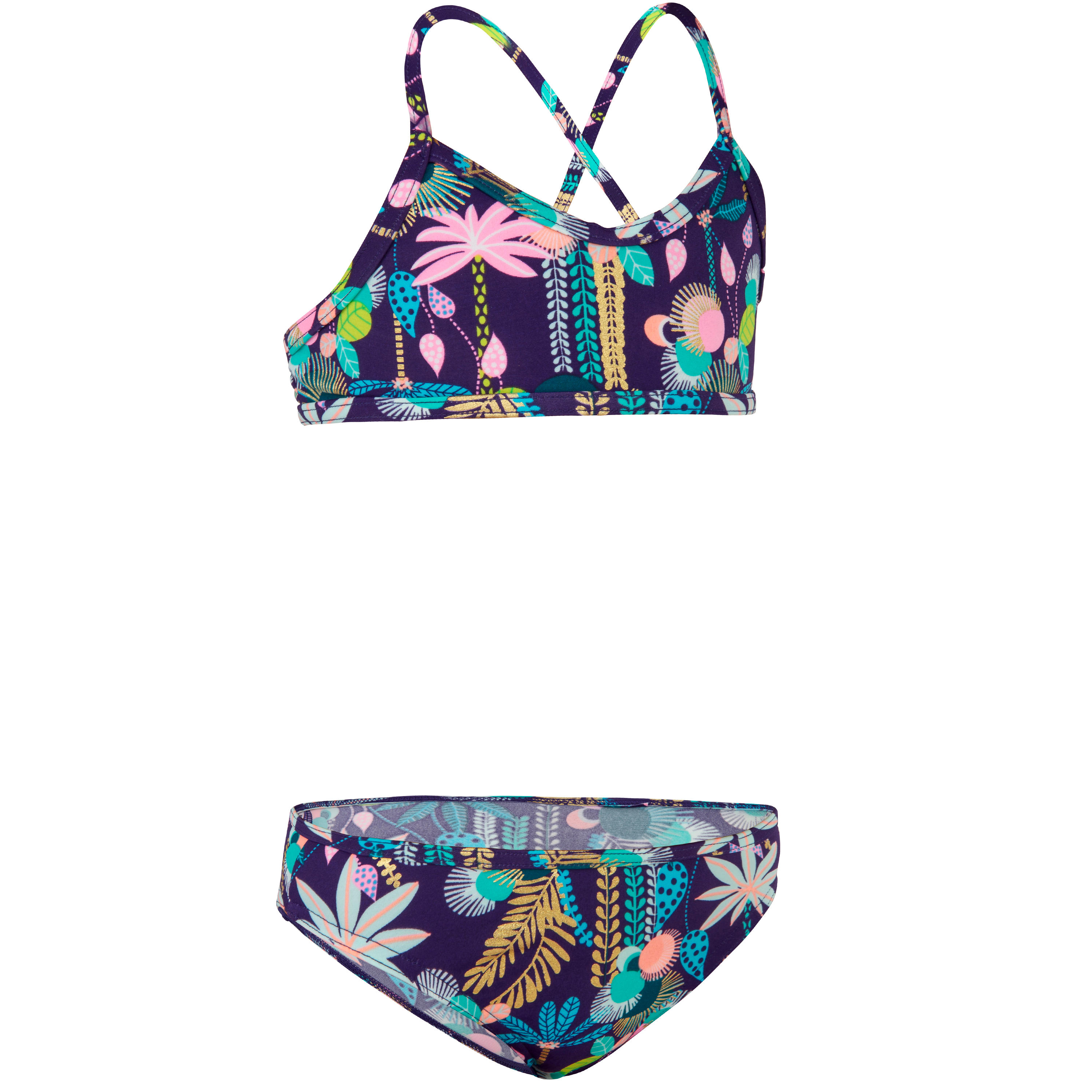 Olaian - Maillot De Bain 2 Pièces June Boni 100 - Maillot De Bain 2 Pièces (bikini) - Surf Bodyboard Ski Nautique - Multicolore - 4 À 6 Ans -
