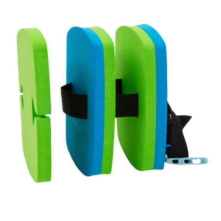 حزام سباحة مع فلة طافية يمكن إزالتها - أزرق/ أخضر