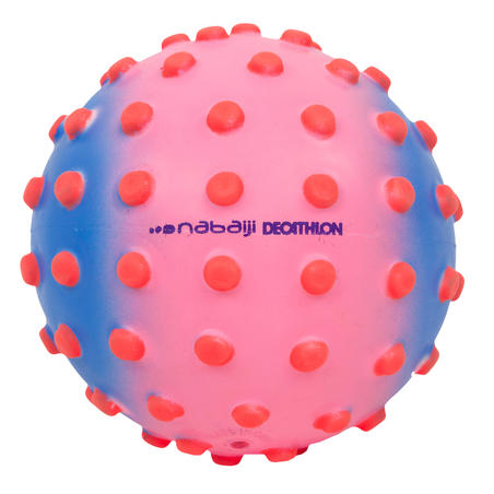 Petit ballon d'éveil aquatique rose et picots oranges
