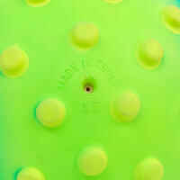 Green small learning to swim ball with yellow dots