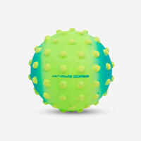 Green small learning to swim ball with yellow dots