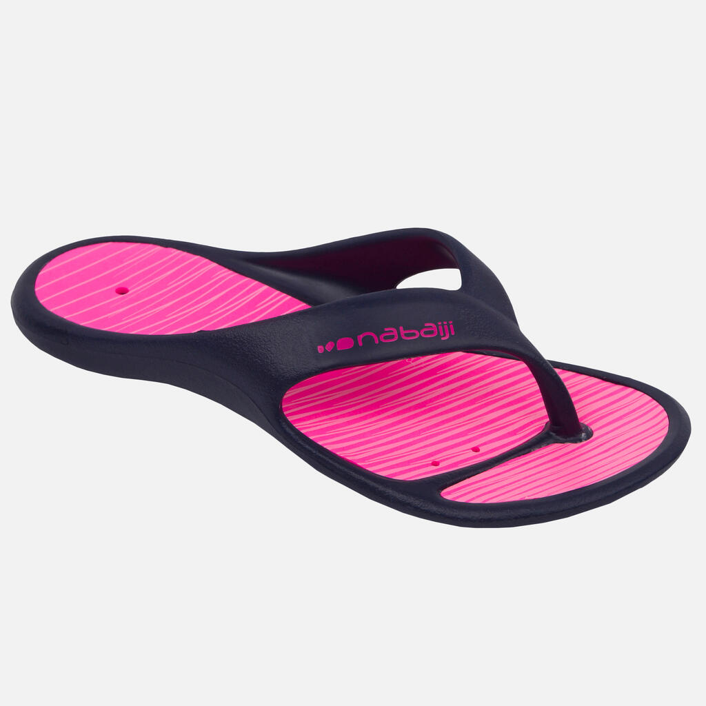 Tong Femme Piscine TONGA 500 Print DIAG Bleu Marine