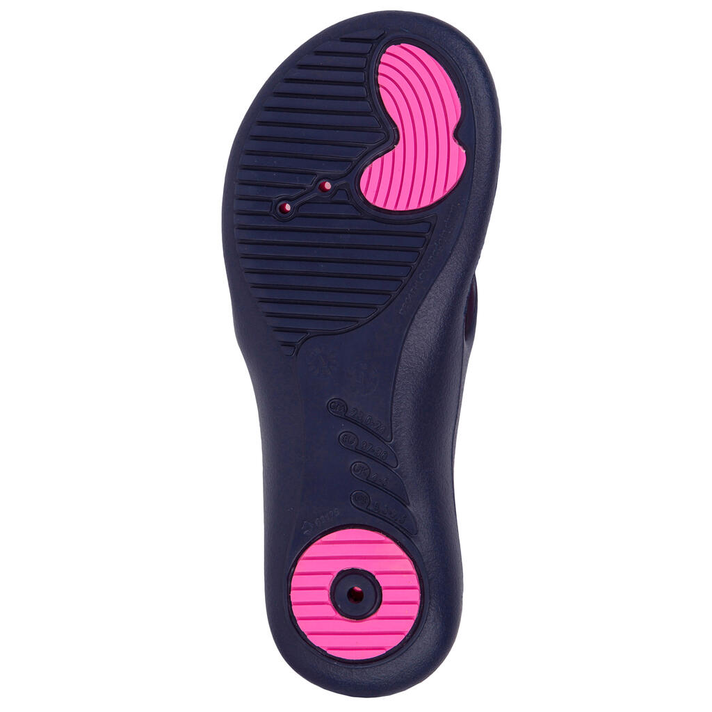 Tong Femme Piscine TONGA 500 Print DIAG Bleu Marine