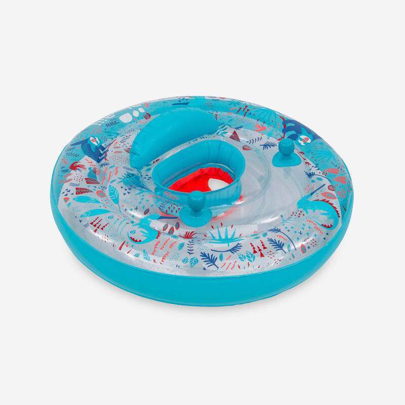 Image of baby seat swim ring 7-15 kg transparent printed "all sloth" with handles