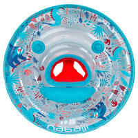 Baby's inflatable pool ring, seat and handles for infants 7- 15 kg transparent