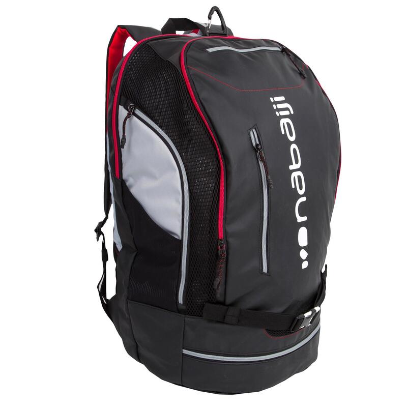 PRODUCTO OCASIÓN: Mochila Natación 900 Negro Naranja Fluorescente 40 l