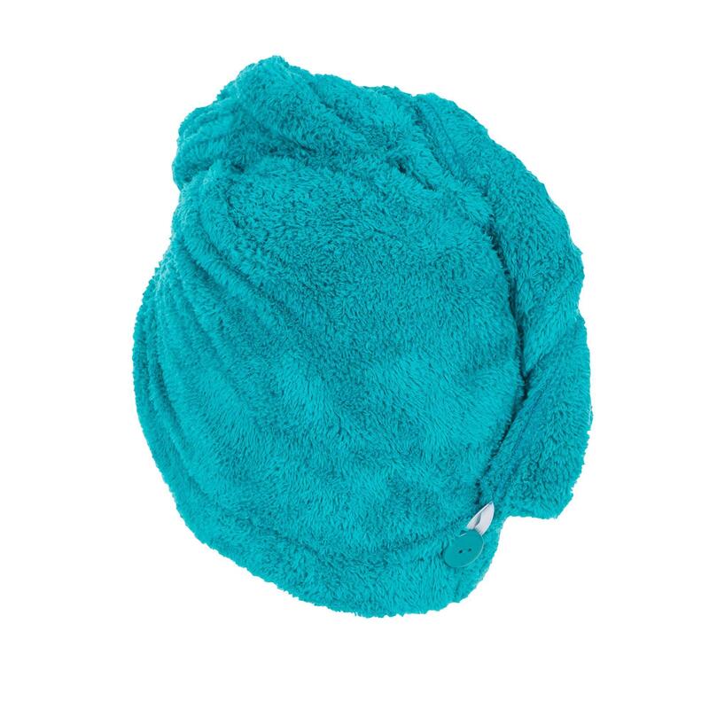 Serviette de bain microfibre douce pour cheveux bleu