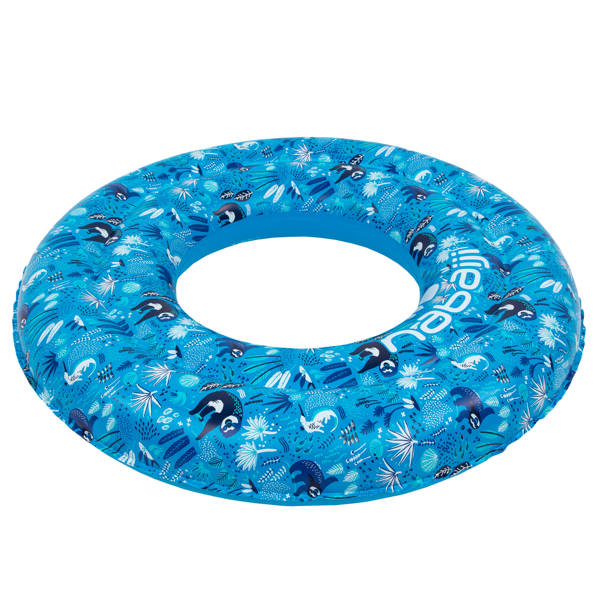 Blue kids' inflatable printed swim ring 