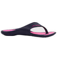 WOMEN’S POOL FLIP-FLOPS TONGA 500 Lay Blue Pink Print 