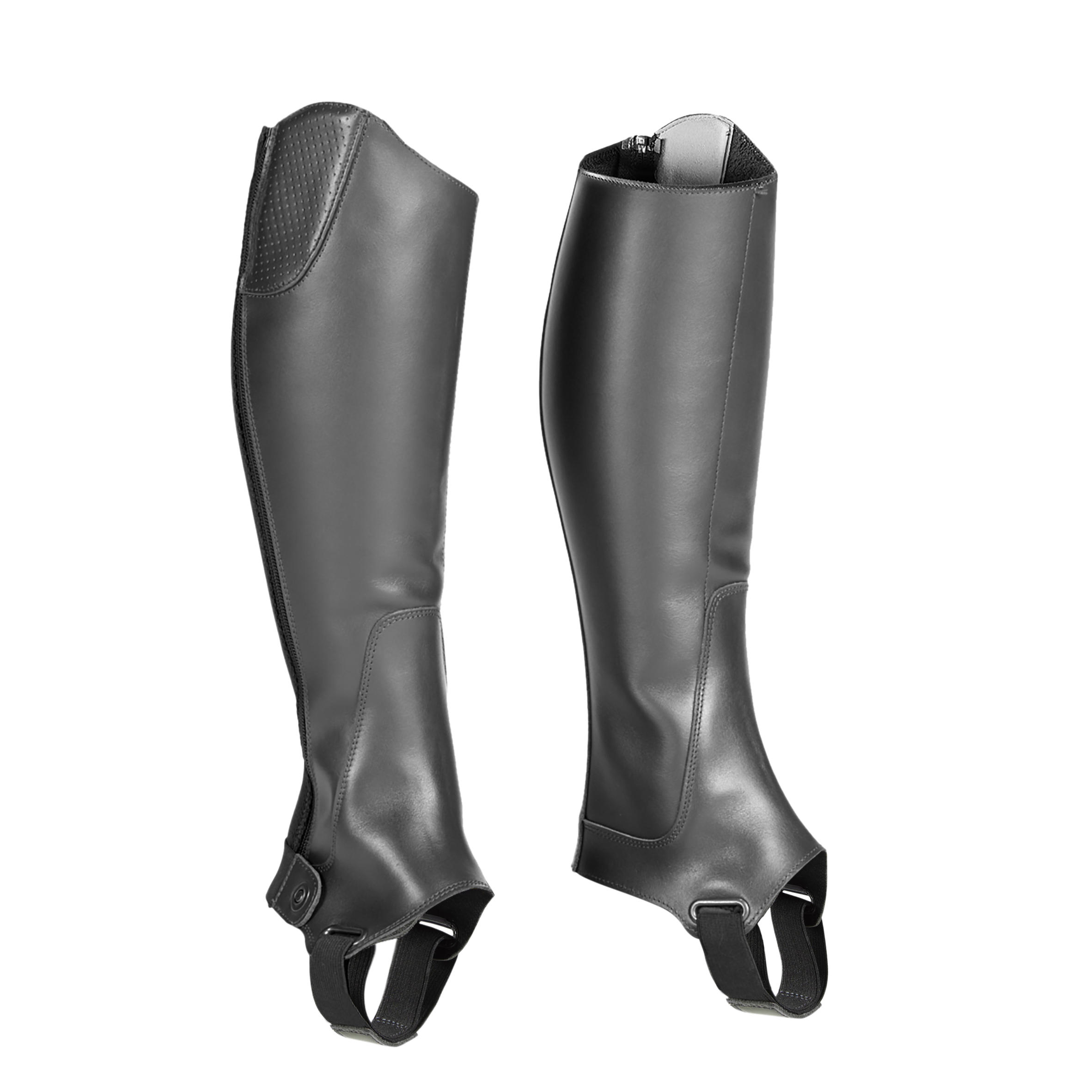 Adult Second Choice Horse Riding Leather Half-Chaps 560 - Black 4/12