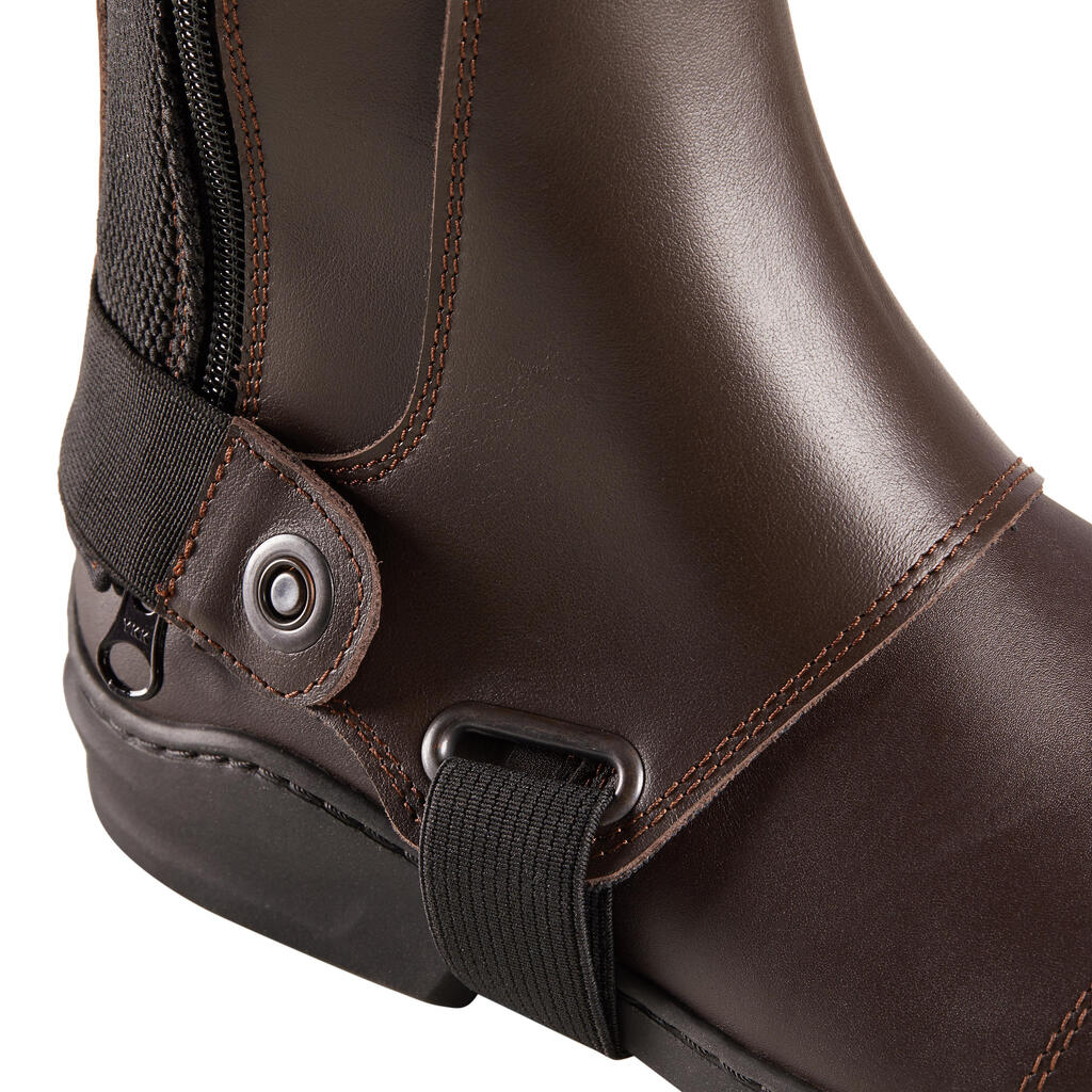 Adult Second Choice Horse Riding Leather Half-Chaps 560 - Brown