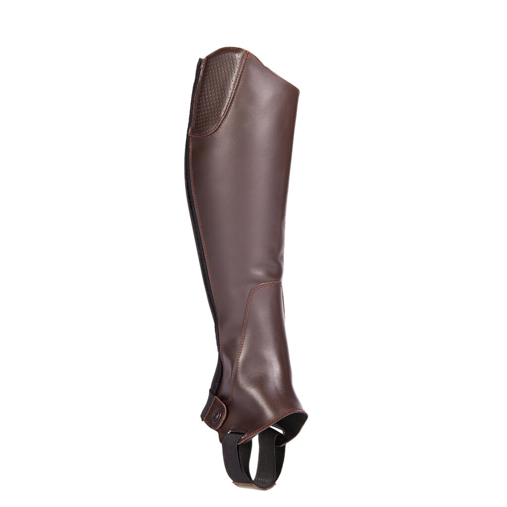 560 Adult Horse Riding Leather Half Chaps - Brown