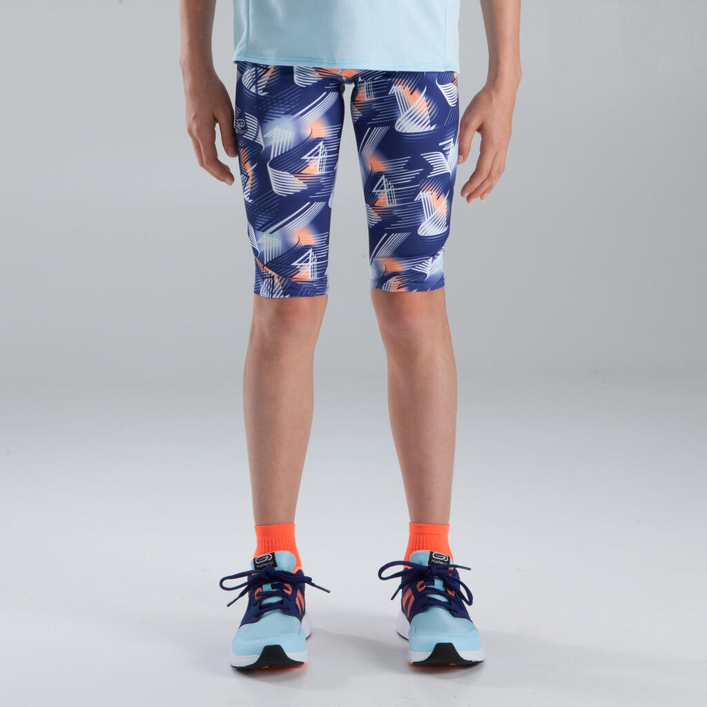 Run Dry children's athletics cropped bottoms - blue print