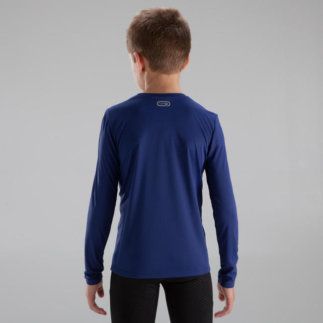 Sun Protect children's athletics longsleeved Tshirt dark blue