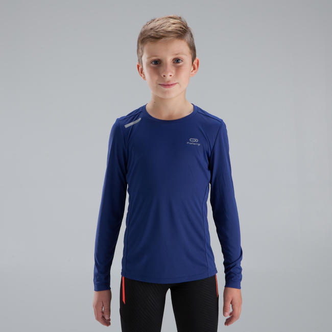 Sun Protect children's athletics longsleeved Tshirt dark blue