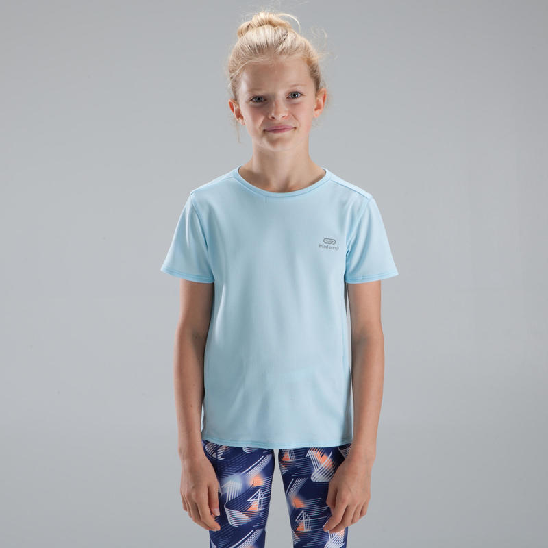Laufshirt kurzarm Run Dry Kinder hellblau - Decathlon