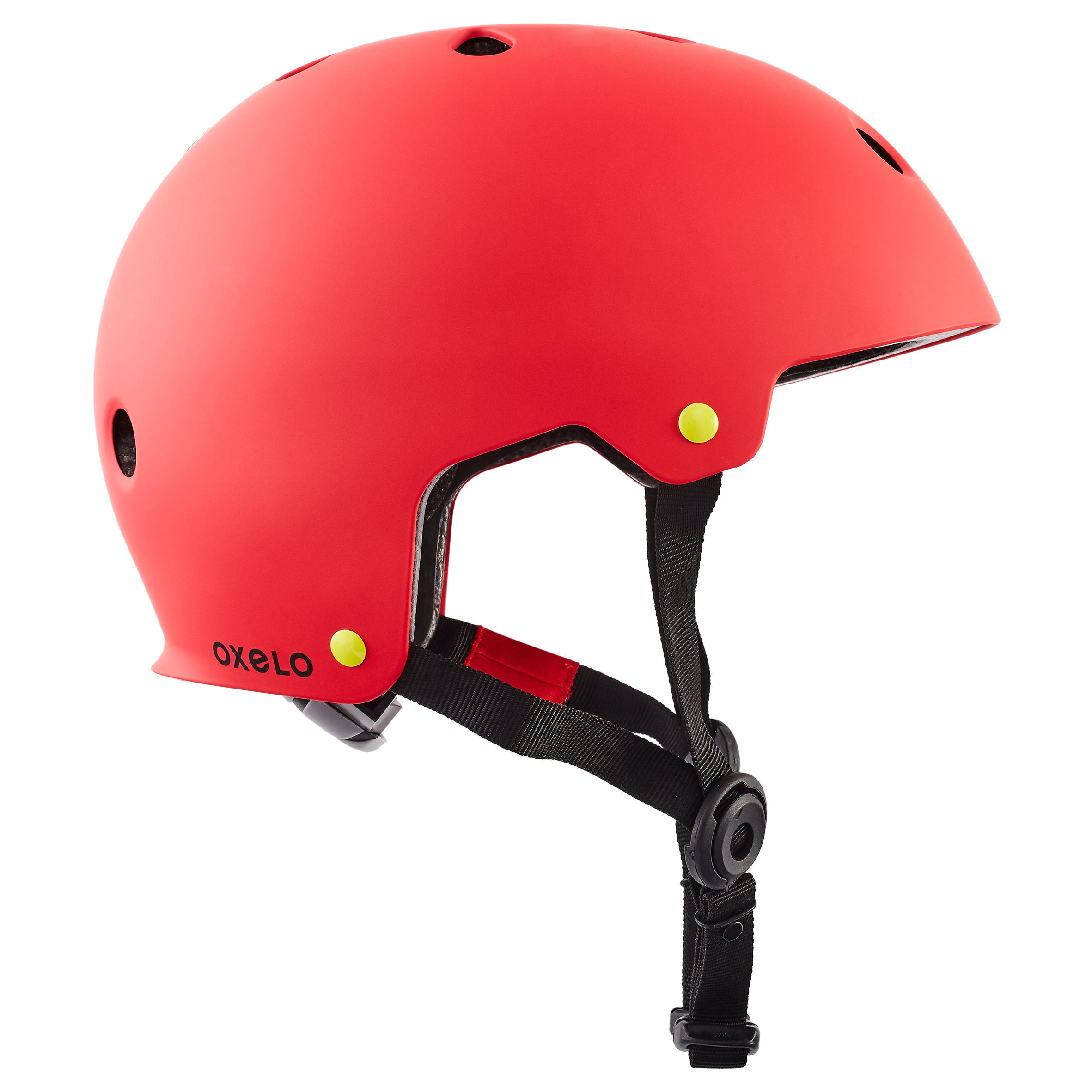 Шлем для катания на скейтборде, самокате или роликах красный PLAY 7 OXELO