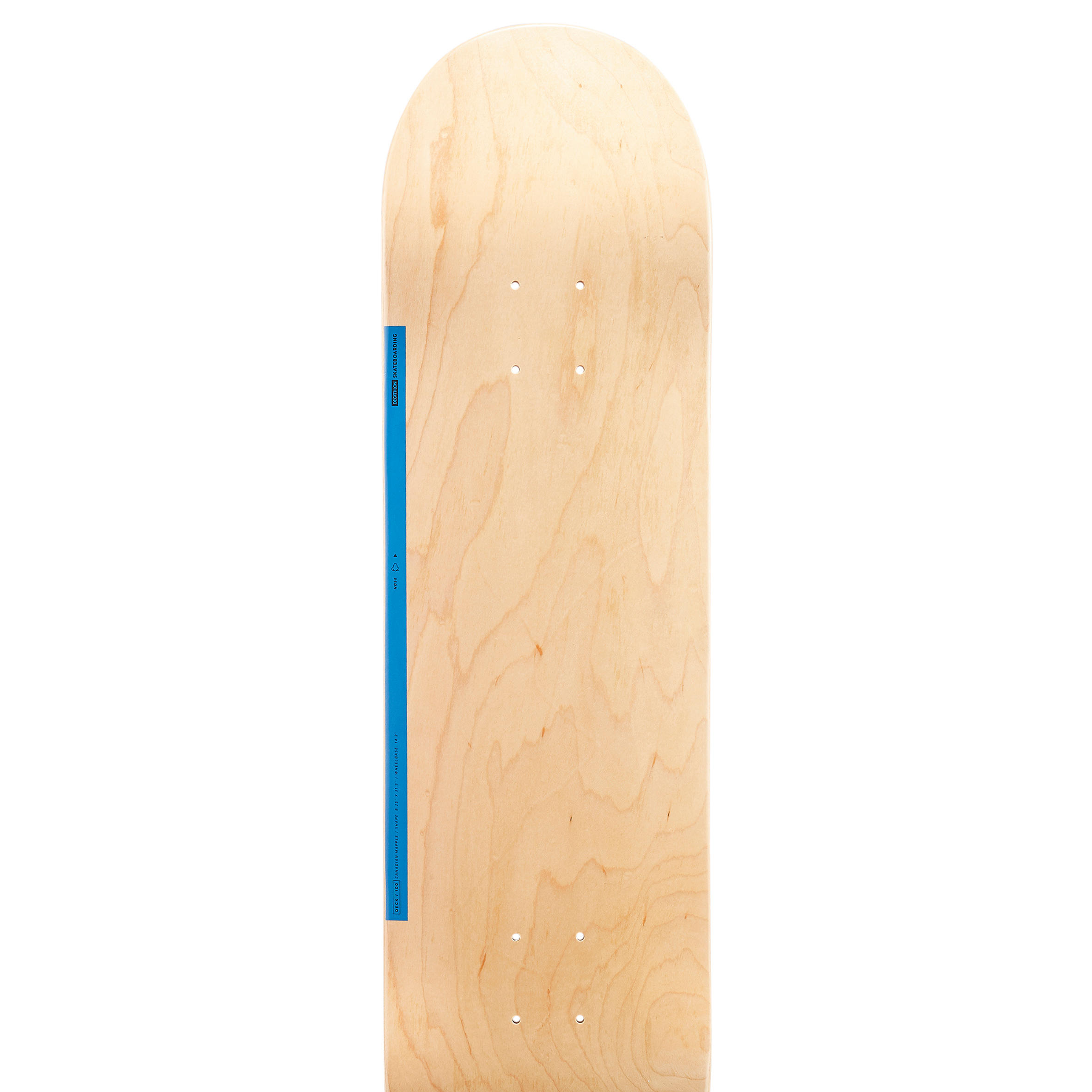 Maple Skateboard Deck DK100 8.25" - Wood/Blue 5/9