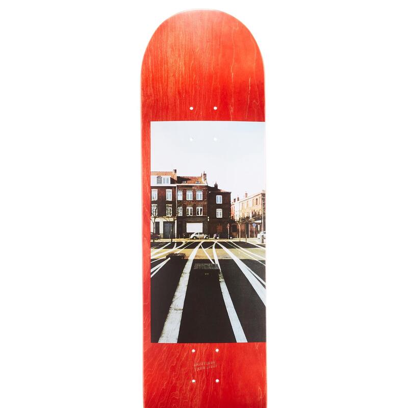 SKATEBOARDDECK ESDOORN DK120 GREETINGS MAAT 8.5" HOUTKLEUR/ROOD