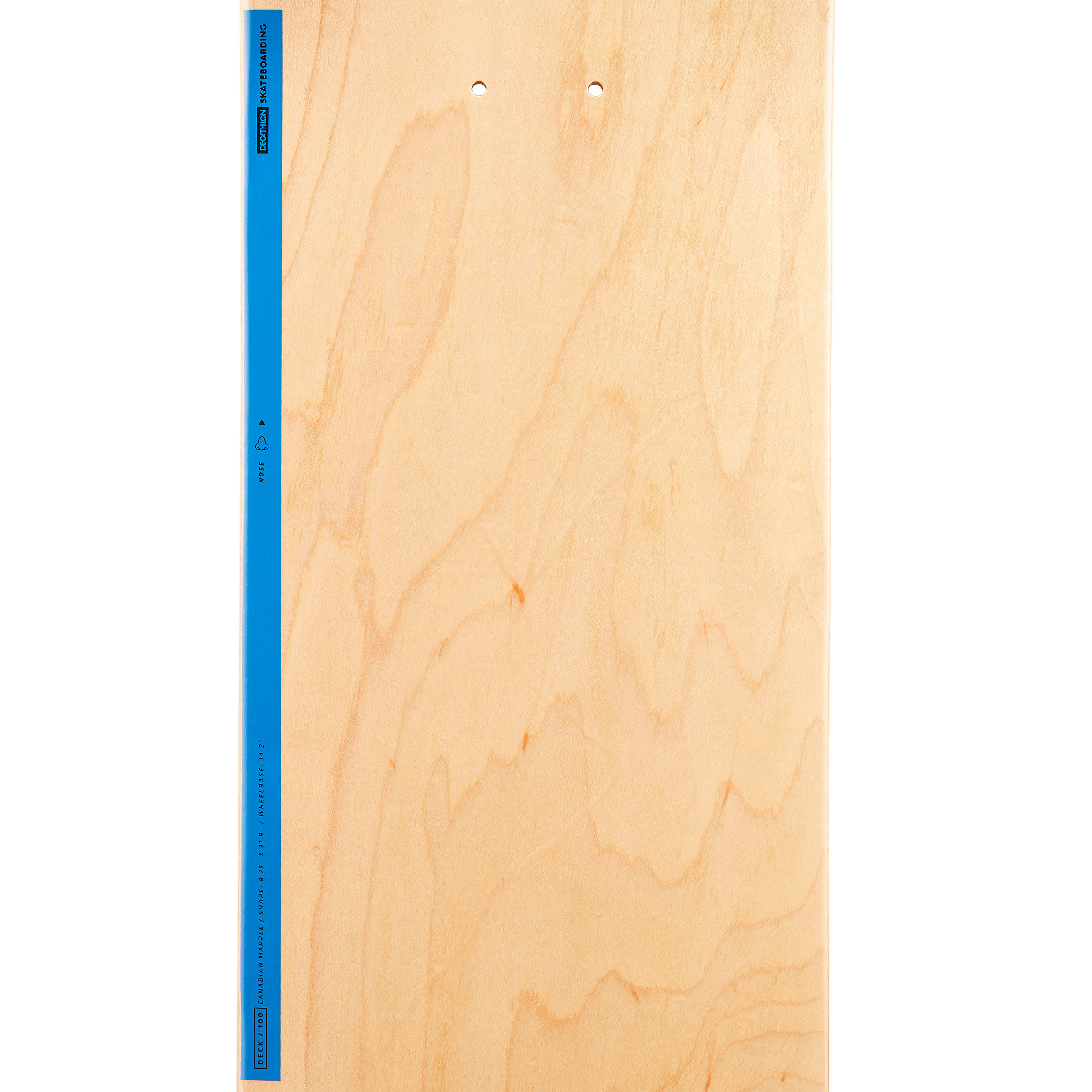 Maple Skateboard Deck DK100 8.25" - Wood/Blue 4/9