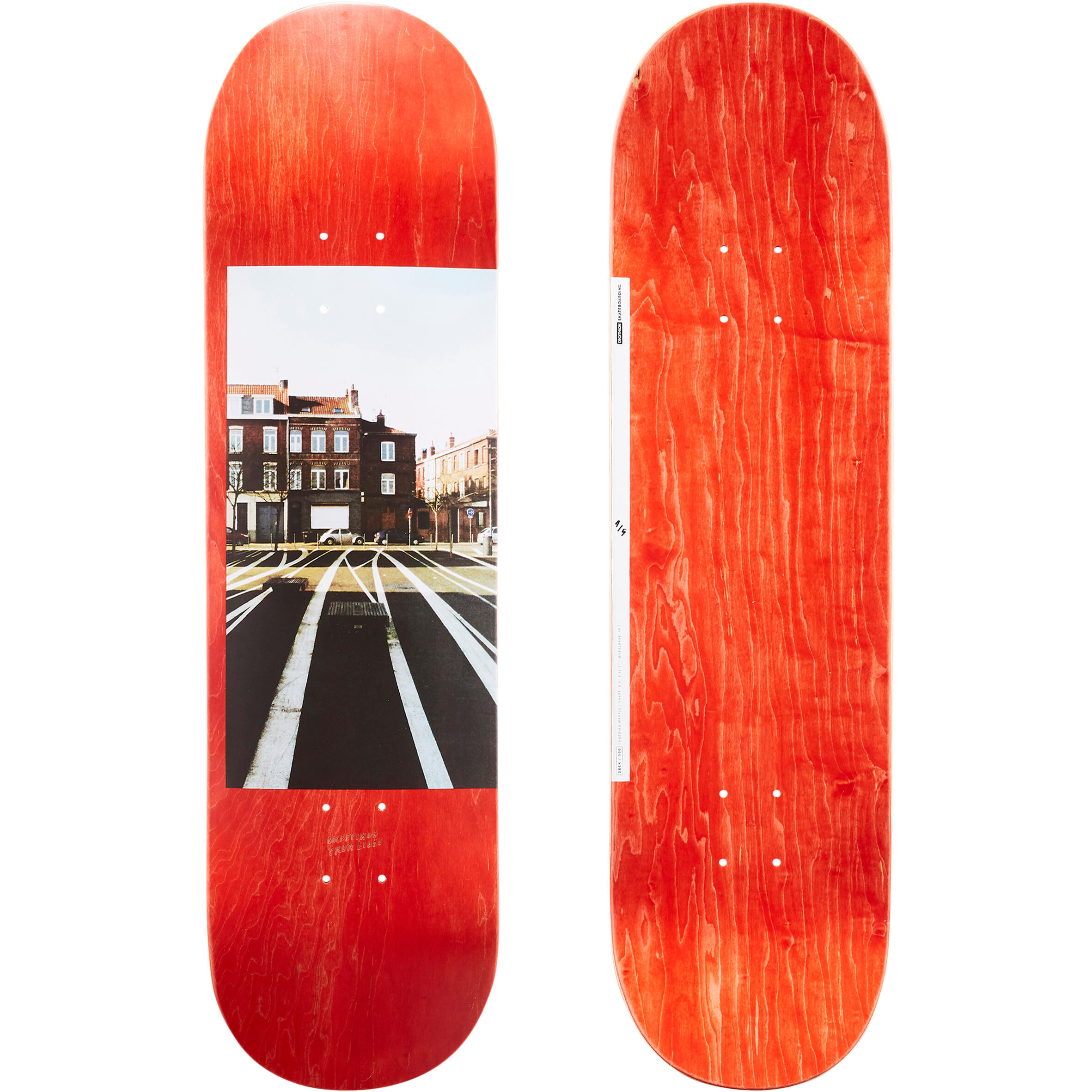 OXELO Maple Skateboard Deck Greetings DK120 8.5" - Red